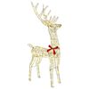 vidaXL Reindeer Pull Sleigh Warm white 70 x 26 x 129 cm PET