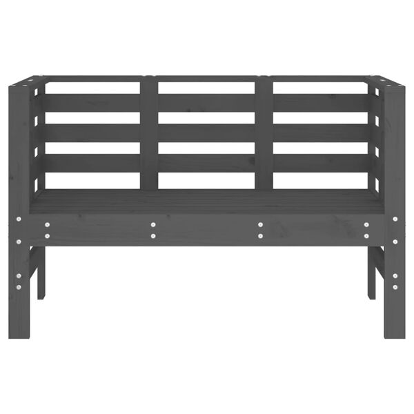 vidaXL Garden Bench Grey 111.5x53x71 cm Solid Wood Pine