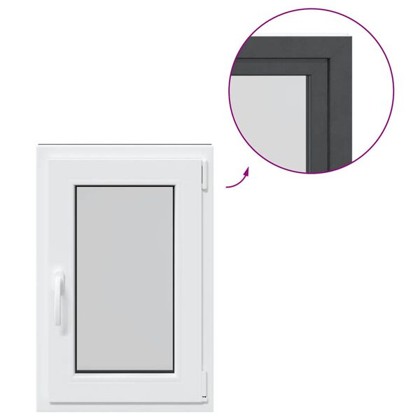 vidaXL Basement Window "RISOR" 50x75 cm Tilt&Turn DIN Right Anthracite