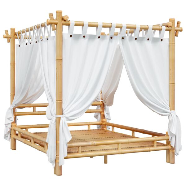 vidaXL Canopy Bed without Mattress 160x200cm Bamboo