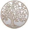 vidaXL Round Garden Mirror | Sand | Iron, Glass | Medium | Decorative Inlays