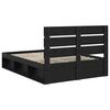 vidaXL Bed Frame with Headboard Black 140 x 200 cm Solid Pine Wood