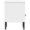 vidaXL Bedside Cabinet with Metal Legs White Solid Wood Pine OSLO