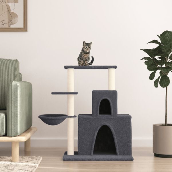 vidaXL Cat Tree with Sisal Scratching Posts Dark Grey 83 cm