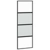 vidaXL Sliding Door with Hardware Set Black 76x205 cm Tempered Glass