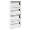 vidaXL Shoe Cabinet 4-Layer Mirror White 63x17x134 cm