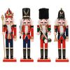 vidaXL Christmas Nutcracker TURKU 4 pcs Red and Black 30 cm