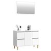 vidaXL 2 Piece Bathroom Furniture Set High Gloss White Engineered Wood