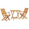 vidaXL Folding Bistro Set Folding 3 pcs Brown Solid Acacia Wood