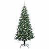 vidaXL Artificial Pre-lit Christmas Tree Green 240 cm PVC and Metal