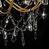 vidaXL Chandelier with Beads Golden 12 x E14 Bulbs