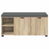 vidaXL Hall Bench with Cushion with Shelf Sonoma Oak 100 x 38 x 46 cm