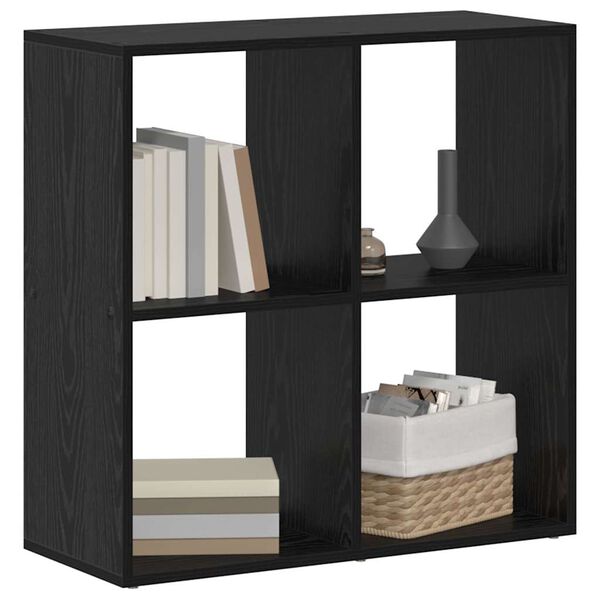 vidaXL Book Cabinet Black Oak 69.5 x 29 x 69.5 cm Engineered Wood