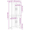 vidaXL Highboard White 69.5x34x180 cm Engineered Wood