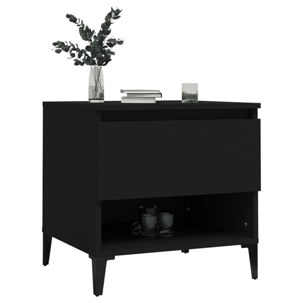 vidaXL Side Table Black 50x46x50 cm Engineered Wood