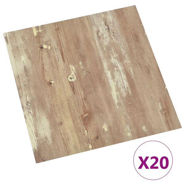vidaXL Self-adhesive Flooring Planks 20 pcs PVC 1.86 m² Brown