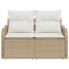 vidaXL Garden Sofa Beige 121 x 62 x 69cm Poly Rattan