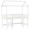 vidaXL Loft Bed with Ladder and Roof without Mattress White 80x200 cm