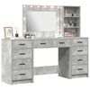 vidaXL Dressing Table with Drawer 3 pcs Concrete Grey Engineered Wood