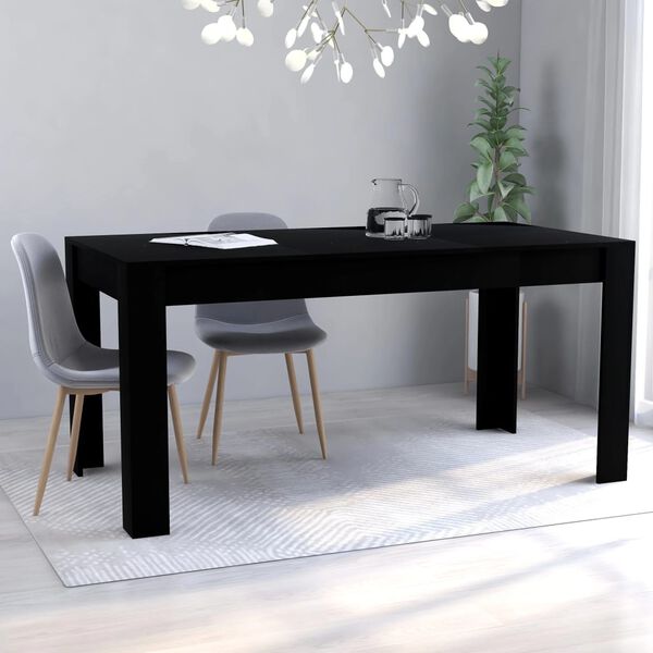 vidaXL Dining Table Black 160x80x76 cm Engineered Wood