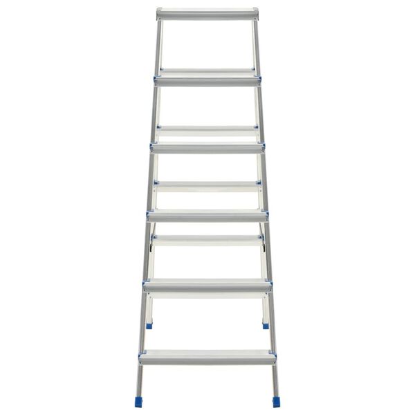 vidaXL Aluminium Double-Sided Step Ladder 6 Steps 136 cm