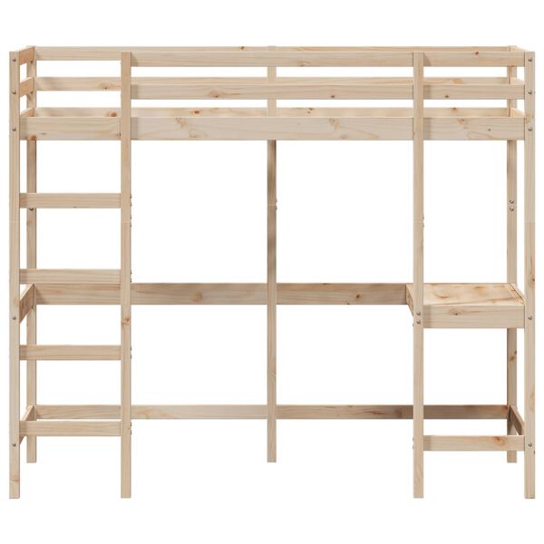 vidaXL Loft Bed without Mattress 80x200 cm Solid Wood Pine