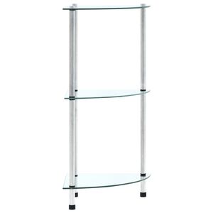vidaXL 3-Tier Shelf Transparent 30x30x67 cm Tempered Glass