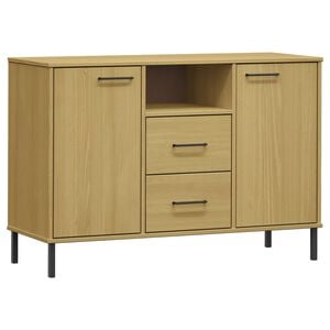 vidaXL Sideboard with Metal Legs Brown 113x40x77 cm Solid Wood "OSLO