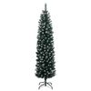 vidaXL Artificial Slim Christmas Tree 300 LEDs 210 cm