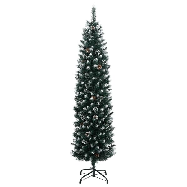 vidaXL Artificial Slim Christmas Tree 300 LEDs 210 cm