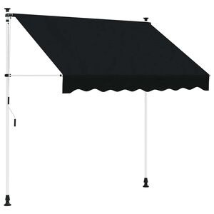 vidaXL Manual Retractable Awning Black 400 cm