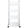 vidaXL Storage Trolley 4-Tier Transparent 37x28x95 cm Acrylic