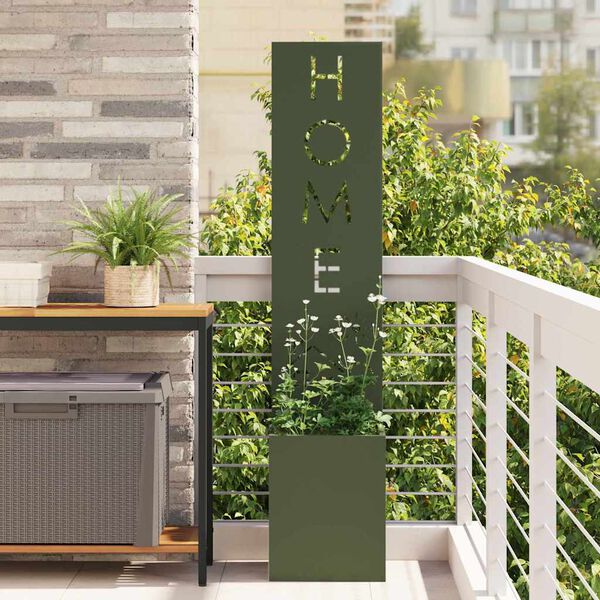 vidaXL Garden Privacy Screen Olive green 32 x 140 cm Cold-rolled steel