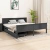 vidaXL Bed Frame without Mattress Dark Grey Solid Wood Pine 180x200 cm Super King (322207+321990)