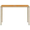 vidaXL Garden Table with Acacia Wood Top Beige 115x54x74 cm Poly Rattan