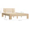 vidaXL Bed Frame without Mattress 140x200cm Solid Wood Pine