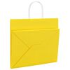vidaXL Paper Bags 250 pcs with Handles Yellow 32x22x28 cm