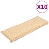 vidaXL Stair Mats 10 pcs 65x21x4 cm Cream Rectangular Edge