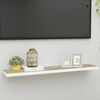 vidaXL Floating Wall Shelf Oak and White 120x23.5x3.8 cm MDF