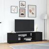vidaXL TV Cabinet Black Oak 188.5x41x50 cm Engineered Wood
