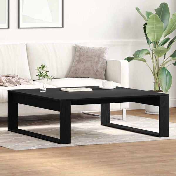 vidaXL Coffee Table Black Oak 100 x 100 x 35 cm Engineered Wood