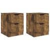 vidaXL Bedside Cabinet | Set of 2 | Smoked Oak | Engineered wood, MDF | Standard