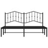 vidaXL Metal Bed Frame without Mattress with Headboard Black 160x200cm