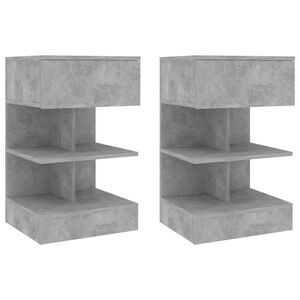 vidaXL Bedside Cabinets 2 pcs Concrete Grey 40x35x65 cm