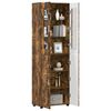 vidaXL Highboard with Door Smoked Oak 60 x 35 x 182 cm Engineered Wood