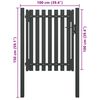 vidaXL Garden Fence Gate Steel 100x100 cm Anthracite