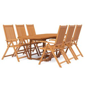 vidaXL 7 Piece Garden Dining Set Solid Wood Acacia 160-240 cm