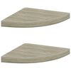 vidaXL Corner Shelf | Set of 2 | Oak | Honeycomb MDF, metal | 35x35 cm