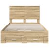 vidaXL Bed Frame with Drawer Sonoma Oak 120 x 200 cm Engineered Wood