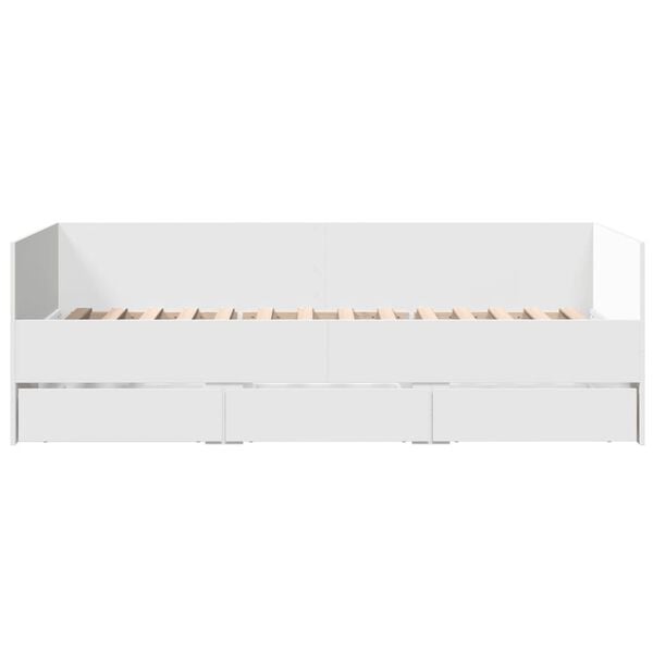 vidaXL Daybed with Drawers without Mattress White 100x200 cm
